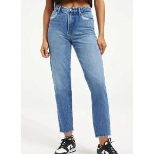 Good American Good Vintage Fray Hem Denim Jeans Indigo Sz 2 or 26 90s